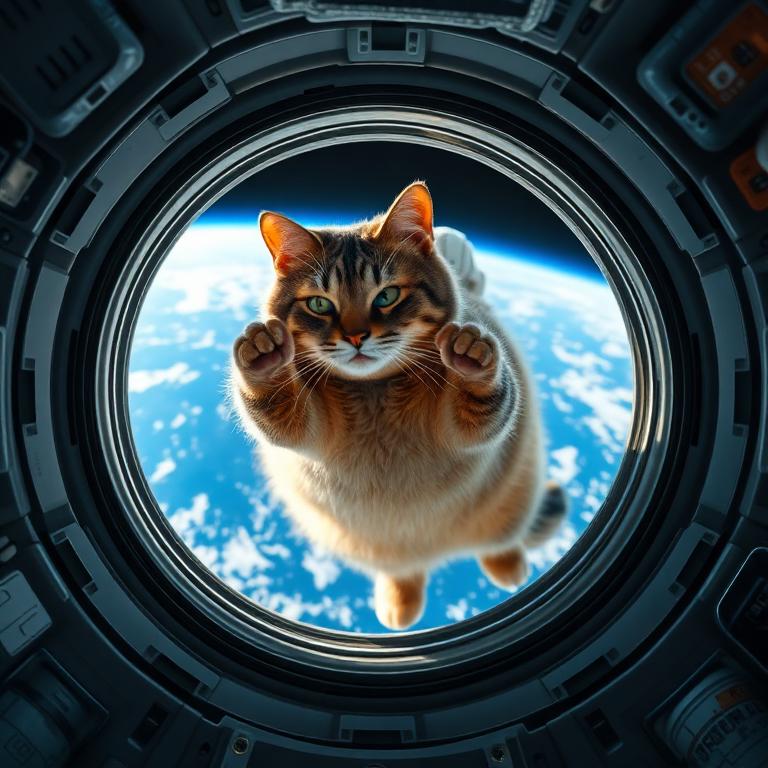 Ate barely fitting through the space station cupola